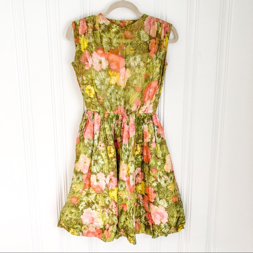 COPY - Vintage 50s Floral Garden A-Line Dress